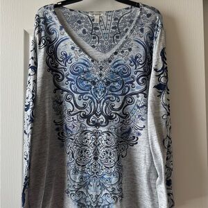 Elegant Blue and Gray Women's Top Part of 3 for $21